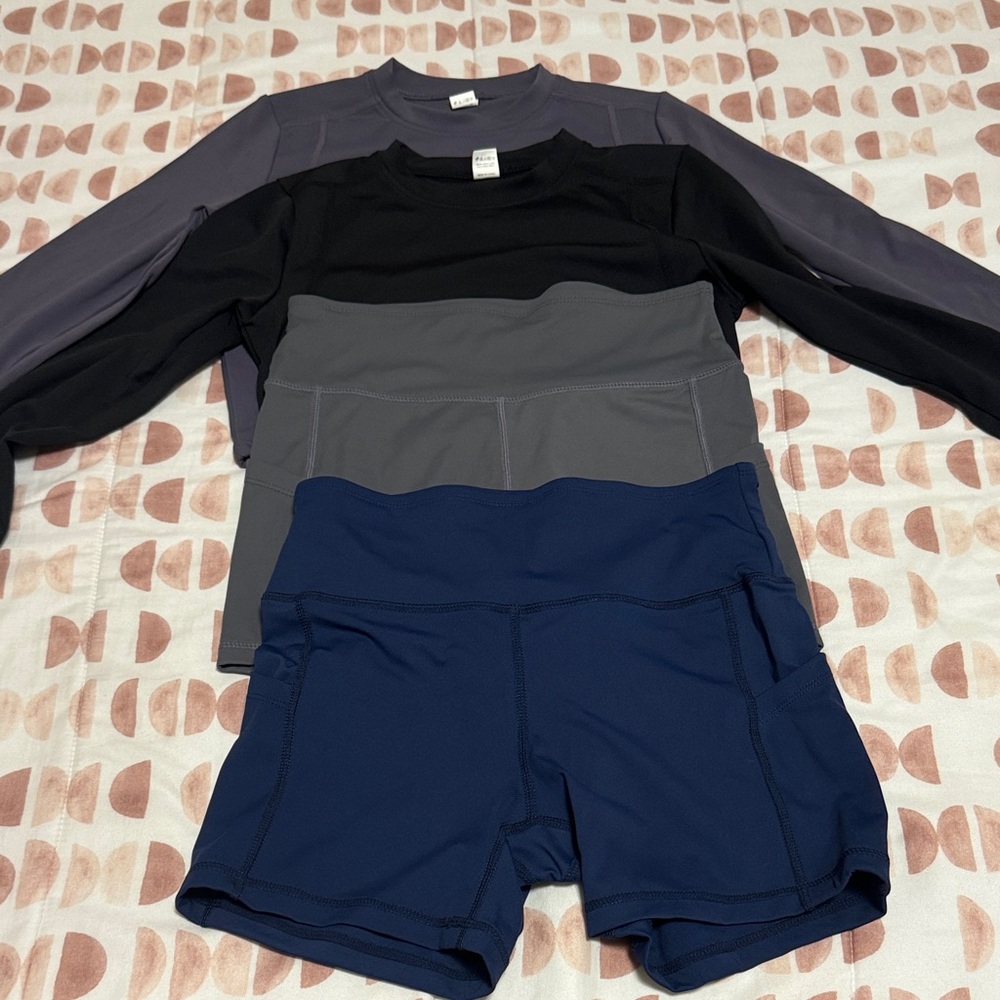 Men's Black and Gray Rash Guard Set